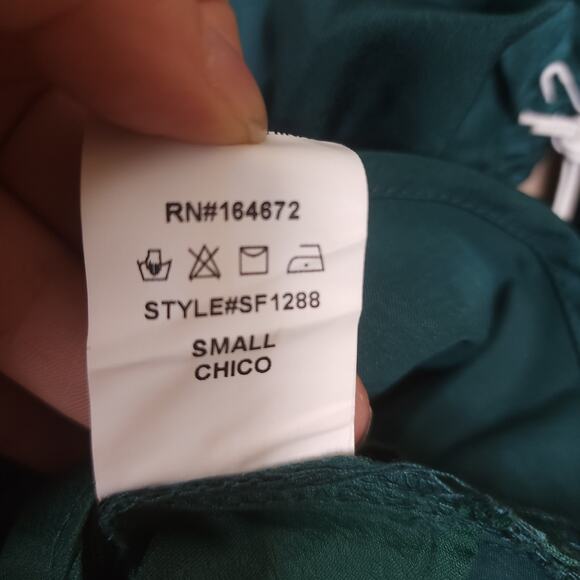 Six Fifty The Ruby Satin Blouse in Emerald Green Size S - Picture 12 of 12